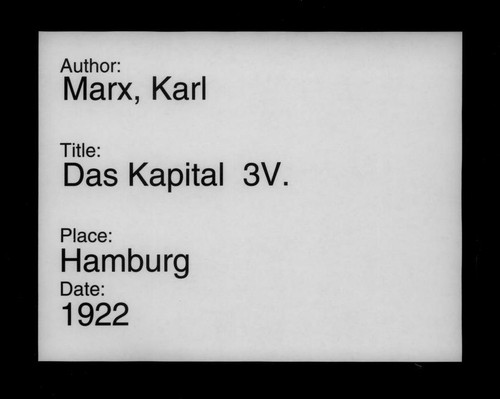 Karl Marx, Marx: Das Kapital (German language, 1922, O. Meissner)