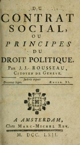 Jean-Jacques Rousseau: Du contrat social