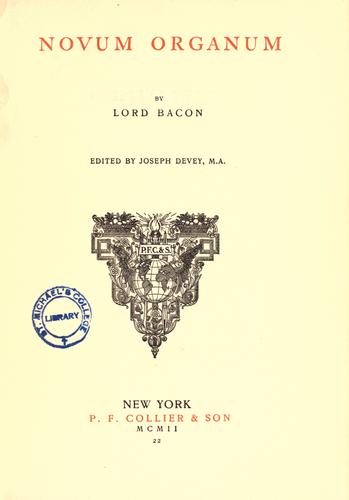Francis Bacon: Novum Organum (1902, Collier)