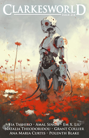 Natalia Theodoridou, AnaMaria Curtis, Polenth Blake, D. A. Xiaolin Spires, Arley Sorg, Tia Tashiro, Amal Singh, Neil Clarke, Grant Collier, Em X. Liu: Clarkesworld Magazine, Issue 214 (EBook, 2024, Wyrm Publishing)