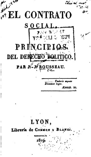 Jean-Jacques Rousseau: El contrato social (Spanish language, 1819, Cromon y Blanc)