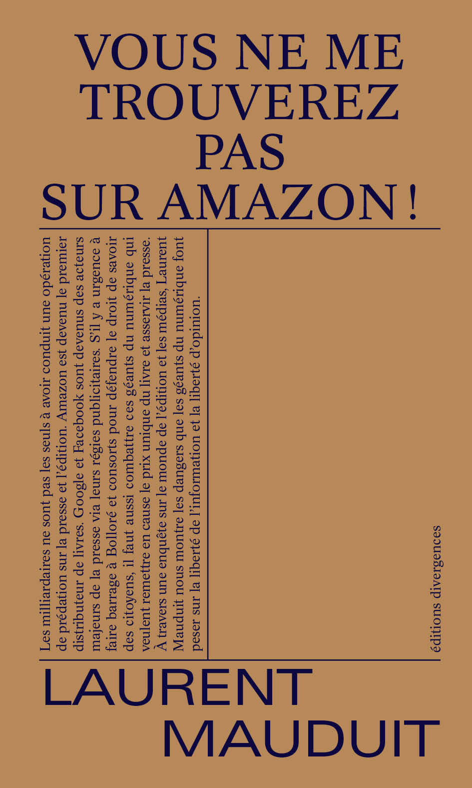 Laurent Mauduit: Vous ne me trouverez pas sur Amazon ! (Français language, Éditions divergences)