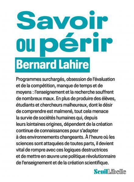 Bernard Lahire: Savoir ou périr (Paperback, French language, 2025, Éditions du Seuil)