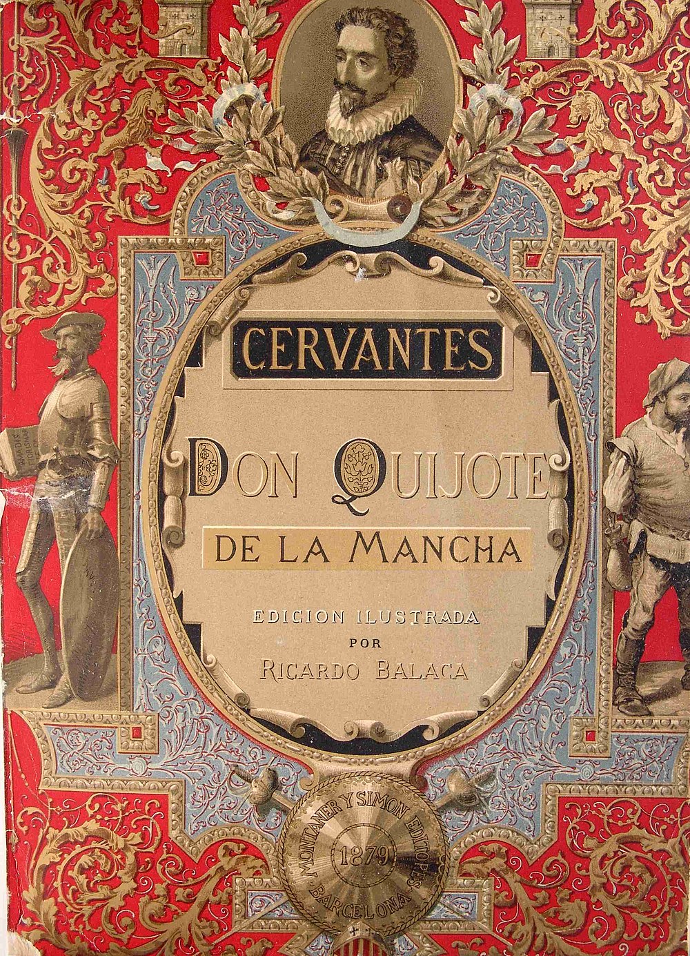 Miguel de Cervantes, Nicolás Díaz de Benjumea: El ingenioso hidalgo Don Quijote de la Mancha (Spanish language, 1880, Editorial Montaner y Simón)