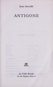 Jean Anouilh: Antigone (French language, 2008, Table ronde, La Table Ronde)