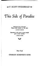 F. Scott Fitzgerald: THIS SIDE OF PARADISE (Paperback, 1982, Scribner Paper Fiction)