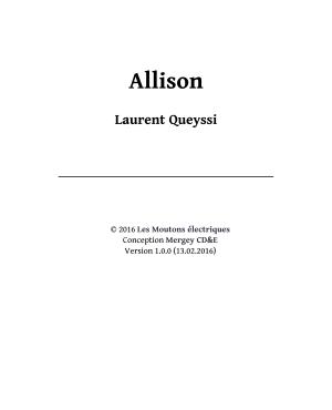 Laurent Queyssi: Allison (French language, 2016, Les Moutons électriques)