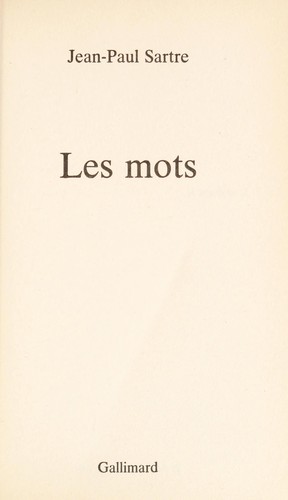 Jean-Paul Sartre: Les mots (Paperback, French language, 1994, Gallimard)