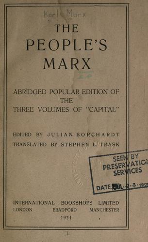 Karl Marx: The people's Marx (1921, International Bookshops)