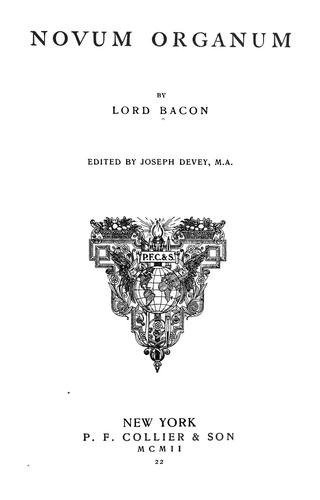 Francis Bacon: Novum organum (Hardcover, 1902, P.F. Collier)