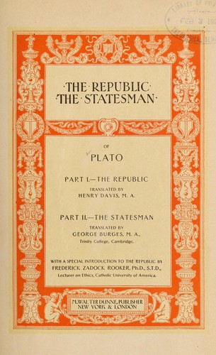 Plato: The Republic. (1901, M. W. Dunne)